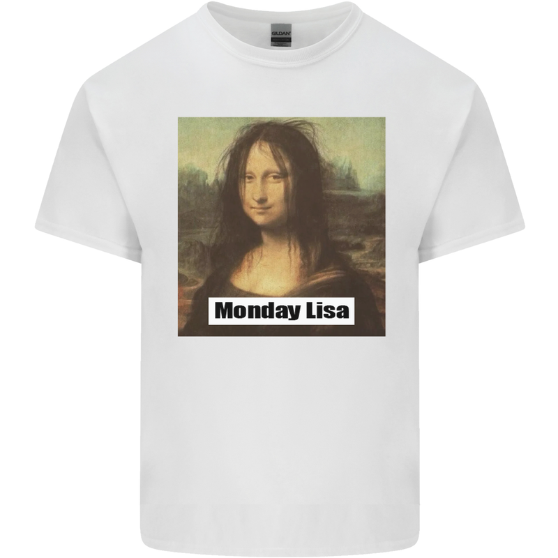 Mona Lisa Parody Monday Lisa Kids T-Shirt Childrens White