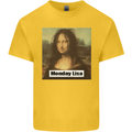 Mona Lisa Parody Monday Lisa Kids T-Shirt Childrens Yellow
