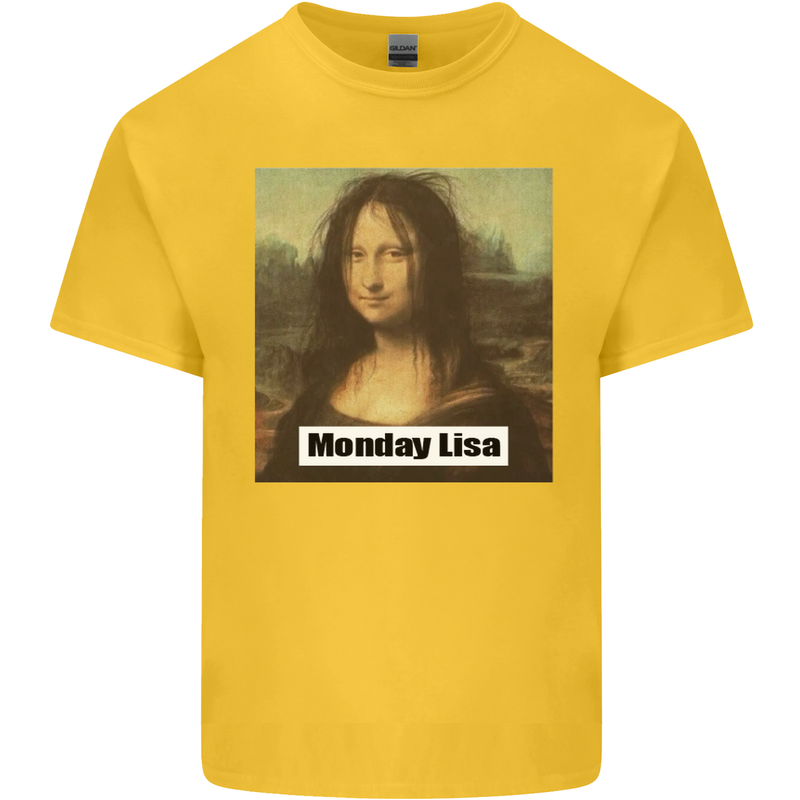 Mona Lisa Parody Monday Lisa Kids T-Shirt Childrens Yellow