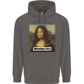 Mona Lisa Parody Monday Lisa Mens 80% Cotton Hoodie Charcoal