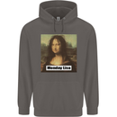 Mona Lisa Parody Monday Lisa Mens 80% Cotton Hoodie Charcoal