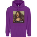 Mona Lisa Parody Monday Lisa Mens 80% Cotton Hoodie Purple
