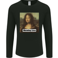 Mona Lisa Parody Monday Lisa Mens Long Sleeve T-Shirt Black