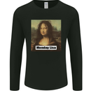 Mona Lisa Parody Monday Lisa Mens Long Sleeve T-Shirt Black