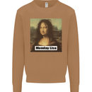 Mona Lisa Parody Monday Lisa Mens Sweatshirt Jumper Caramel Latte