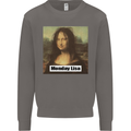 Mona Lisa Parody Monday Lisa Mens Sweatshirt Jumper Charcoal