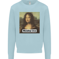 Mona Lisa Parody Monday Lisa Mens Sweatshirt Jumper Light Blue