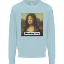 Mona Lisa Parody Monday Lisa Mens Sweatshirt Jumper Light Blue