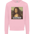 Mona Lisa Parody Monday Lisa Mens Sweatshirt Jumper Light Pink