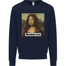 Mona Lisa Parody Monday Lisa Mens Sweatshirt Jumper Navy Blue