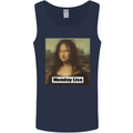 Mona Lisa Parody Monday Lisa Mens Vest Tank Top Navy Blue