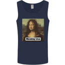 Mona Lisa Parody Monday Lisa Mens Vest Tank Top Navy Blue