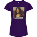 Mona Lisa Parody Monday Lisa Womens Petite Cut T-Shirt Purple