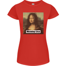 Mona Lisa Parody Monday Lisa Womens Petite Cut T-Shirt Red