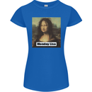 Mona Lisa Parody Monday Lisa Womens Petite Cut T-Shirt Royal Blue