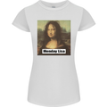 Mona Lisa Parody Monday Lisa Womens Petite Cut T-Shirt White