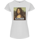 Mona Lisa Parody Monday Lisa Womens Petite Cut T-Shirt White