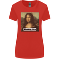 Mona Lisa Parody Monday Lisa Womens Wider Cut T-Shirt Red