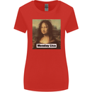 Mona Lisa Parody Monday Lisa Womens Wider Cut T-Shirt Red