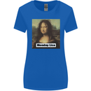 Mona Lisa Parody Monday Lisa Womens Wider Cut T-Shirt Royal Blue