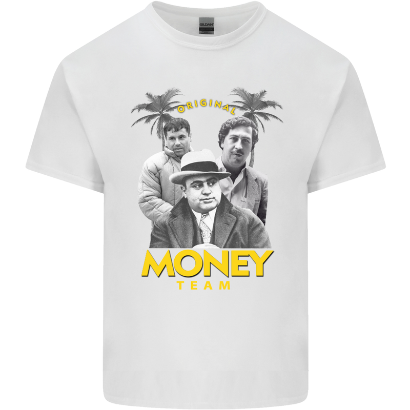 Money Team Pablo Escobar El Chapo Al Capone Kids T-Shirt Childrens White