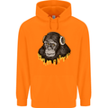 Monkey DJ Headphones Music Childrens Kids Hoodie Orange