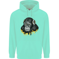 Monkey DJ Headphones Music Childrens Kids Hoodie Peppermint