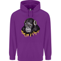 Monkey DJ Headphones Music Childrens Kids Hoodie Purple