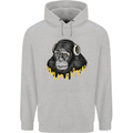 Monkey DJ Headphones Music Childrens Kids Hoodie Sports Grey