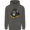 Monkey DJ Headphones Music Childrens Kids Hoodie Storm Grey