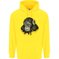 Monkey DJ Headphones Music Childrens Kids Hoodie Yellow