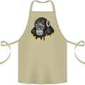 Monkey DJ Headphones Music Cotton Apron 100% Organic Khaki