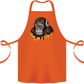 Monkey DJ Headphones Music Cotton Apron 100% Organic Orange