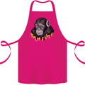 Monkey DJ Headphones Music Cotton Apron 100% Organic Pink