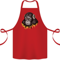 Monkey DJ Headphones Music Cotton Apron 100% Organic Red