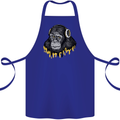 Monkey DJ Headphones Music Cotton Apron 100% Organic Royal Blue