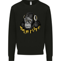 Monkey DJ Headphones Music Kids Sweatshirt Jumper Black