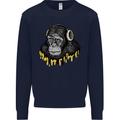 Monkey DJ Headphones Music Kids Sweatshirt Jumper Navy Blue