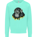 Monkey DJ Headphones Music Kids Sweatshirt Jumper Peppermint