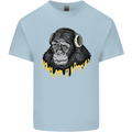 Monkey DJ Headphones Music Kids T-Shirt Childrens Light Blue