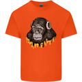 Monkey DJ Headphones Music Kids T-Shirt Childrens Orange