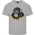 Monkey DJ Headphones Music Kids T-Shirt Childrens Sports Grey