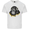 Monkey DJ Headphones Music Kids T-Shirt Childrens White