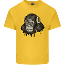 Monkey DJ Headphones Music Kids T-Shirt Childrens Yellow