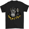 Monkey DJ Headphones Music Mens T-Shirt 100% Cotton Black