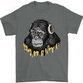 Monkey DJ Headphones Music Mens T-Shirt 100% Cotton Charcoal