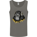 Monkey DJ Headphones Music Mens Vest Tank Top Charcoal