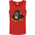 Monkey DJ Headphones Music Mens Vest Tank Top Red