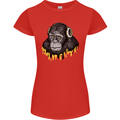 Monkey DJ Headphones Music Womens Petite Cut T-Shirt Red