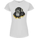 Monkey DJ Headphones Music Womens Petite Cut T-Shirt White